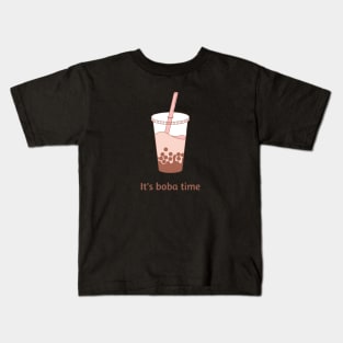 It's boba time for bubble tea lovers Kids T-Shirt